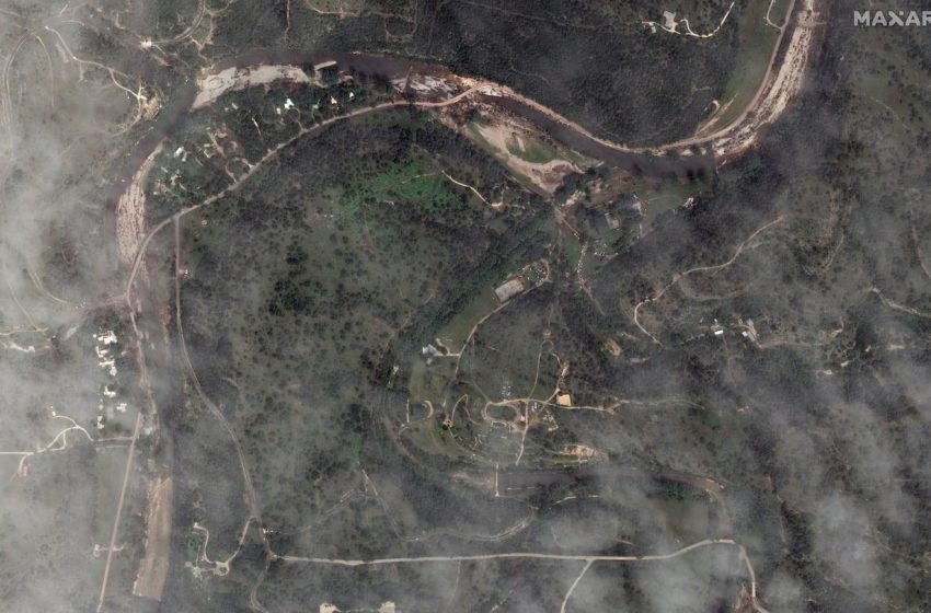 Impressionantes fotos de antes e depois das enchentes no Texas.