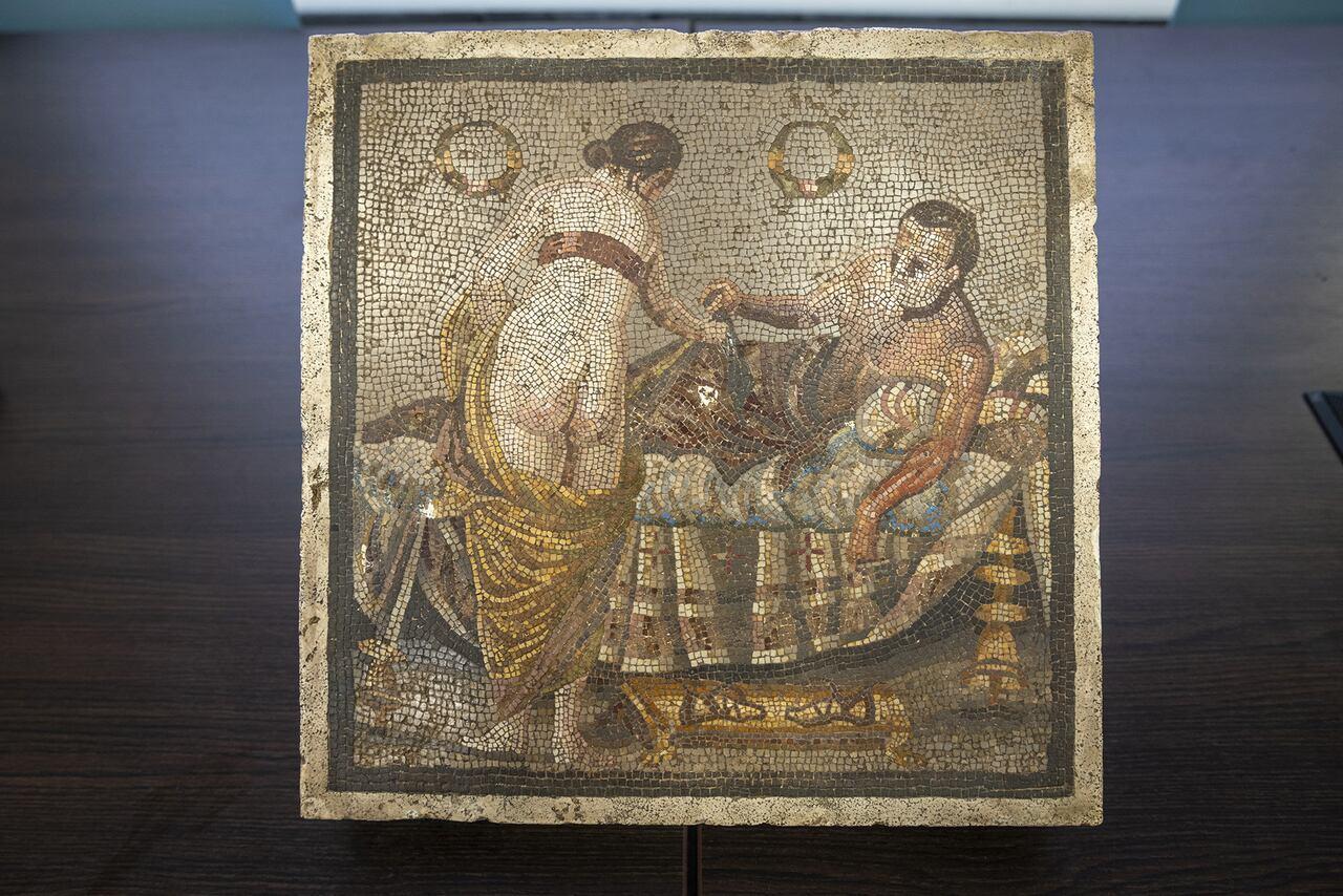 Mosaico Romano Reclamado dos Nazistas Retorna a Pompéia