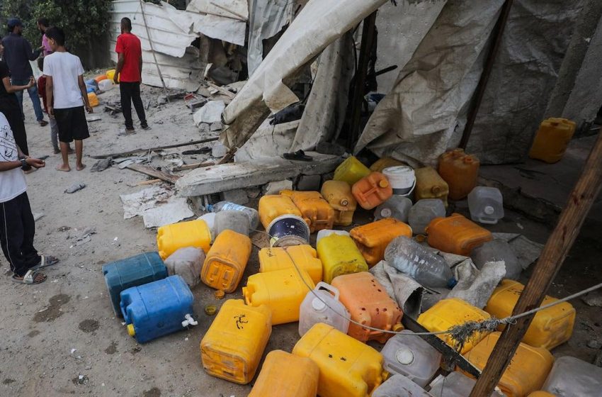  Tragédia de míssil atinge estação de água em Gaza.