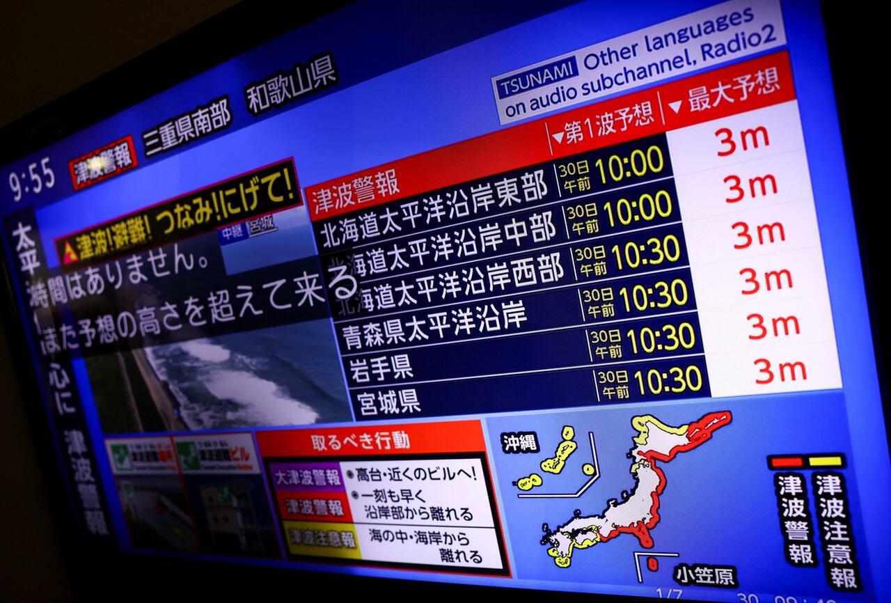 Alerta de tsunami ativado para segurança da costa pacífica do Japão.