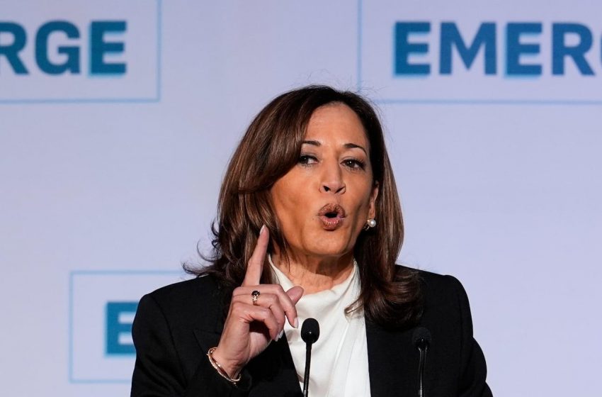 Kamala Harris elogia Biden, mas questiona reeleição dele.