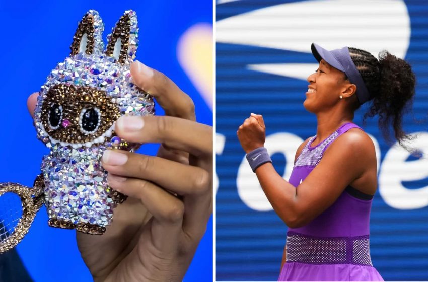 Naomi Osaka exibe estilosos Labubus no Aberto dos EUA.